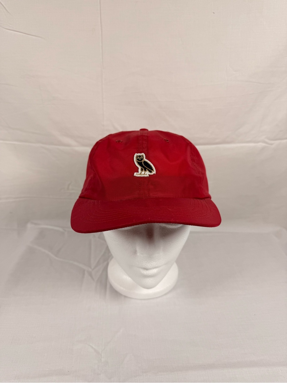 OVO Red Baseball Cap with Owl Patch